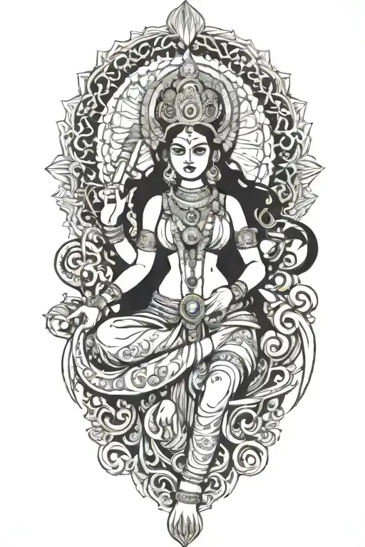 Kali Hindu goddess tattoo design idea