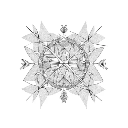 sharp branches tattoo design idea