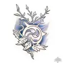 sharp branches tattoo design idea