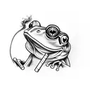 frog smoking a cigarette tattoo design idea