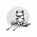 frog smoking a cigarette tattoo design idea