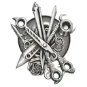 scissors and razors tattoo design idea