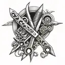 scissors and razors tattoo design idea