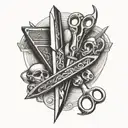 scissors and razors tattoo design idea