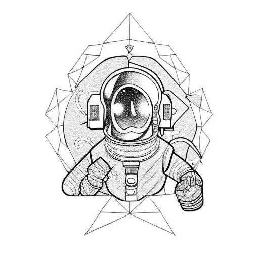 cowboy in space  tattoo design idea