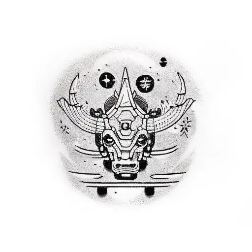 cowboy in space  tattoo design idea