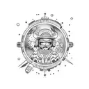 cowboy in space  tattoo design idea