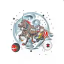 cowboy in space  tattoo design idea