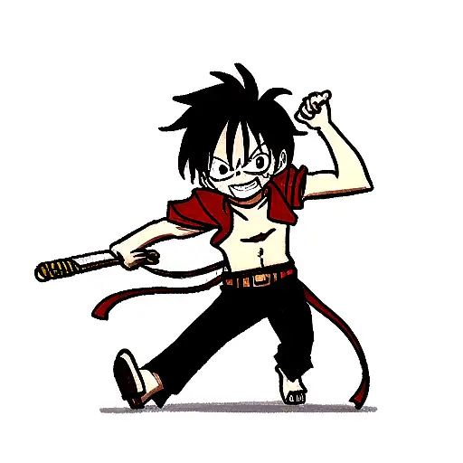 stickerboard, luffy, meliodas, kirito, erin jaeger tattoo design idea