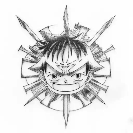 luffy, meliodas, kirito, erin jaeger tattoo design idea