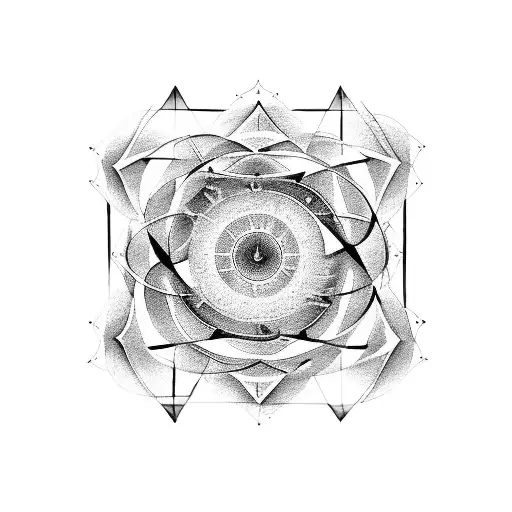 musical theory, esotericism, circle of fifths, isometric, sacred geometry tattoo design idea