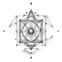 musical theory, esotericism, circle of fifths, isometric, sacred geometry tattoo design idea