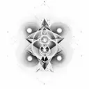 musical theory, esotericism, circle of fifths, isometric, sacred geometry tattoo design idea