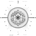 musical theory, musical symbols, diatonic scale, musical notes,esotericism, circle of fifths, isometric, sacred geometry tattoo design idea