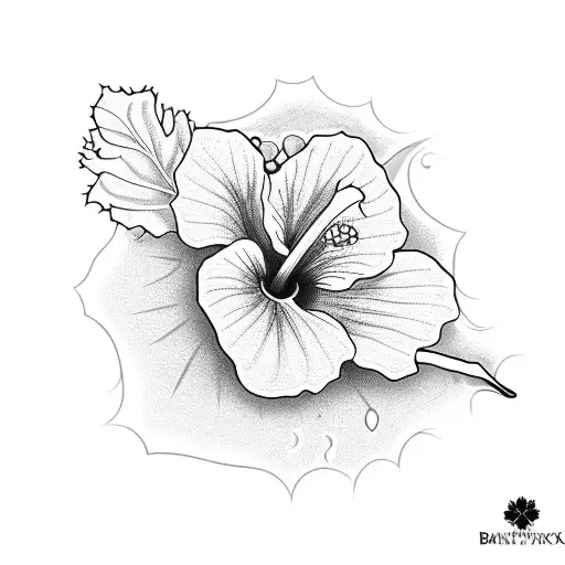 water and hibiscus and plumeria flowers by Jose Guevara Morales: TattooNOW