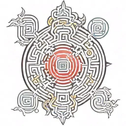 Japanese Labyrinth tattoo design idea