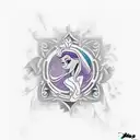 A creative tattoo design combining the Disney princesses with symbols that represent your favorite things. tattoo design idea