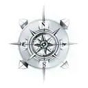broken compass tattoo design idea