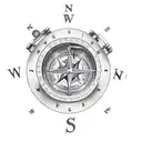 broken compass tattoo design idea