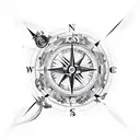 broken compass tattoo design idea