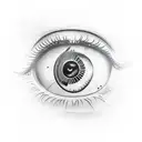 eye with clock tattoo design idea