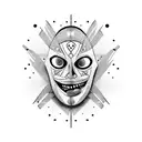 two faces show anxiety tattoo design idea