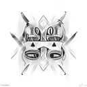 two faces show anxiety tattoo design idea