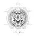 simple minimalistic spirituality, moon, soul, universe and kybalion tattoo design idea