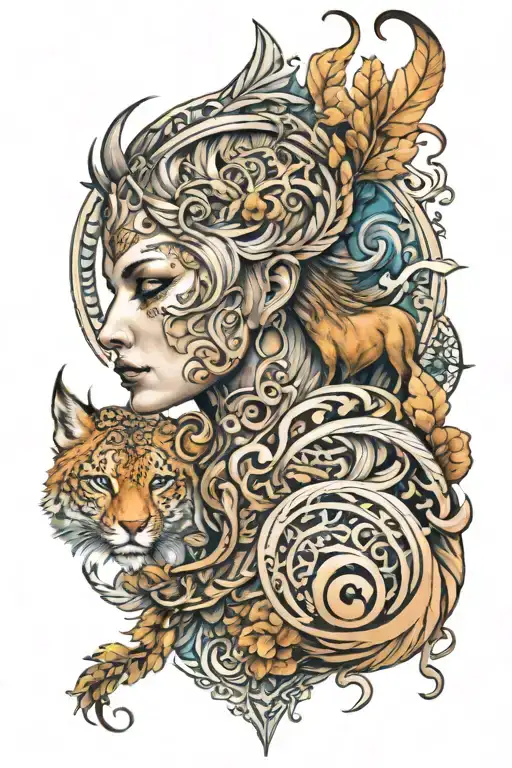 nordic skadi tattoo design idea