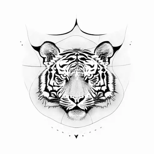 tiger skull  tattoo design idea