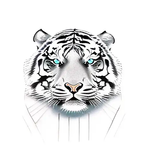 tiger and skull  tattoo design idea