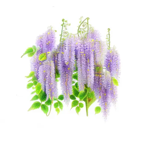 wisteria, violet, ivy, rose, poppy, morning glory, carnation, daisy tattoo design idea