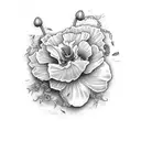 wisteria poppy morning glory carnation ivy daisy rose violet cornelia tattoo design idea