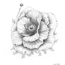 wisteria poppy morning glory carnation ivy daisy rose violet cornelia tattoo design idea