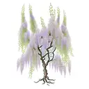 willow tree with wisteria and ivy tattoo design idea