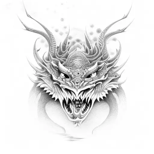 dragao chines no braço tattoo design idea