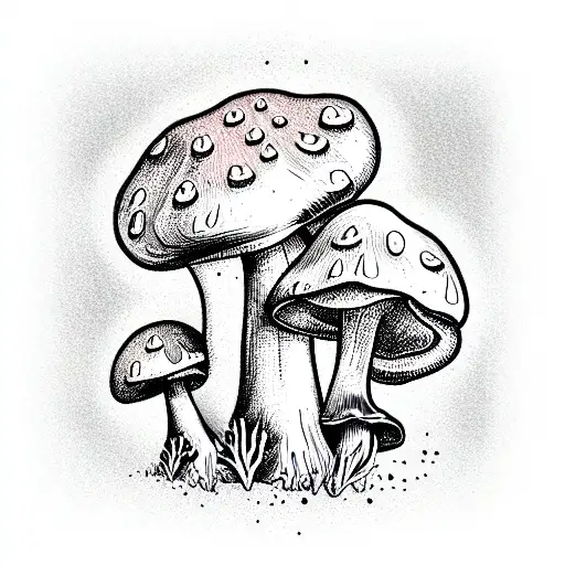 mushroom magic tattoo design idea