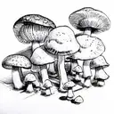 mushroom magic tattoo design idea