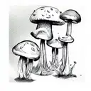 mushroom magic tattoo design idea