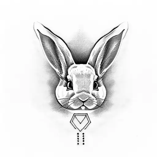 Binary code forming a rabbit shape tattoo design idea