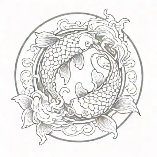 koi fish yin yang tattoo design idea