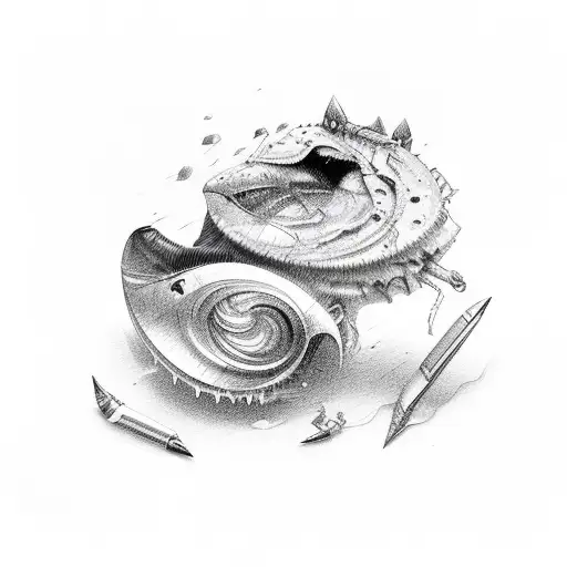 Pen nib black ink tattoo design idea