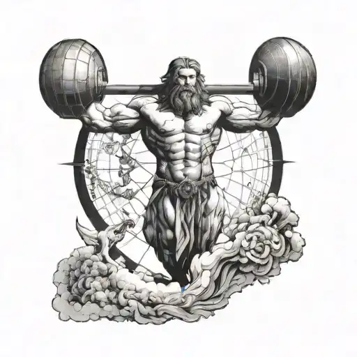 atlas god tattoo design idea
