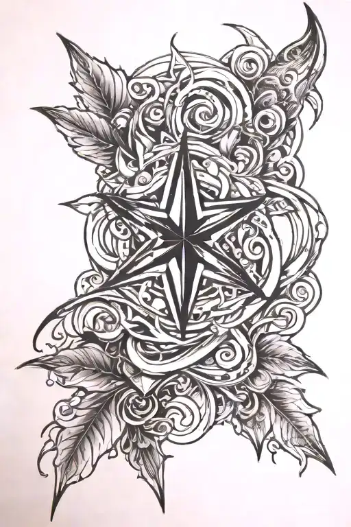 From rough to star tattoo design idea