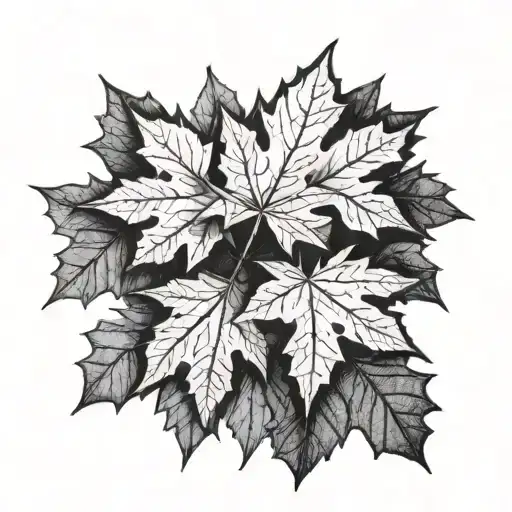 sugar maple leaves tattoo design idea