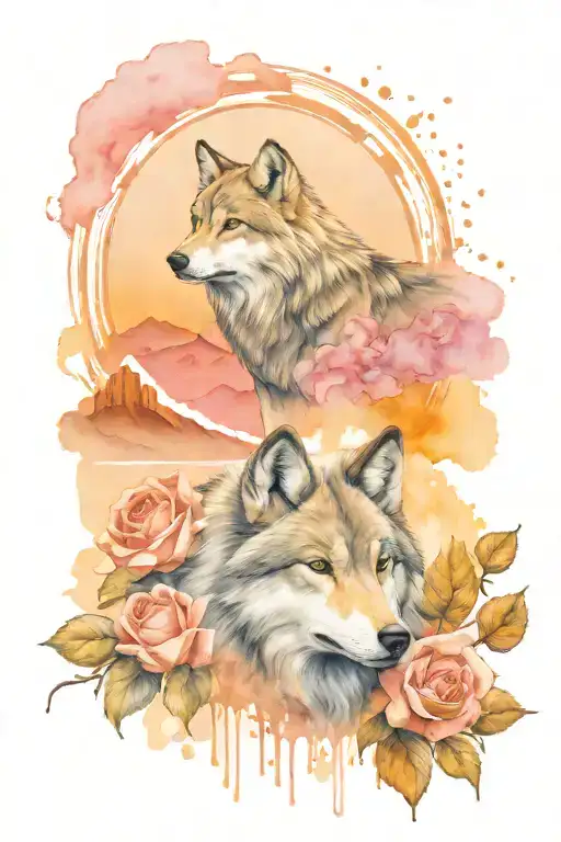 wolf south bronx trains and city and pueblo colorado mountains rose tattoo design idea
