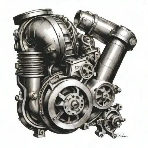 realistic Turbocharger tattoo design idea