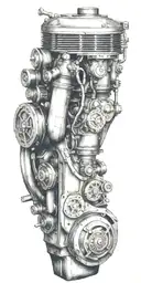 Upper Arm (Shoulder):  Background: A faded blueprint of a classic car engine (V8 or desired engine type) fills the upper tattoo design idea