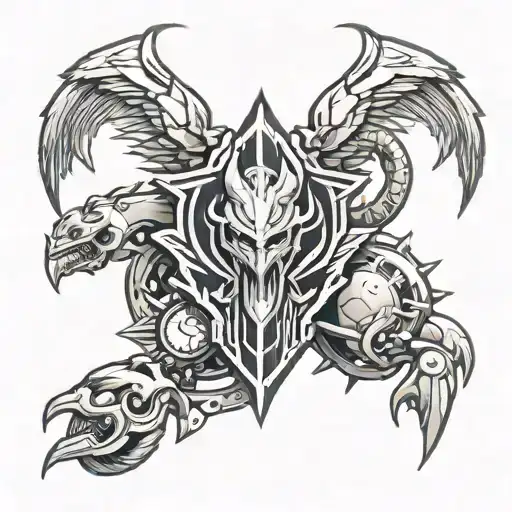Combine crest of courage and friendship from Digimon tattoo design idea