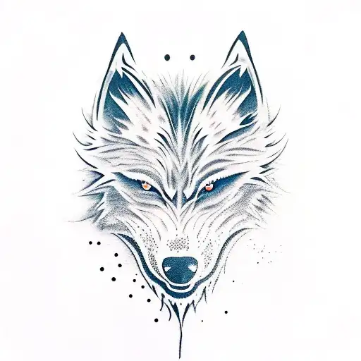 werewolf silhouette made of ink blots tattoo design idea